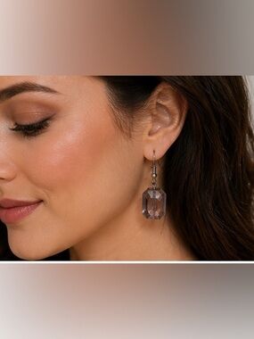 5/25 ✨✨ Smoky Crystal Drop Earrings - Women Jewelry